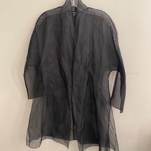 Eileen Fisher Sophisticated Black Sheer Jacket Size XS